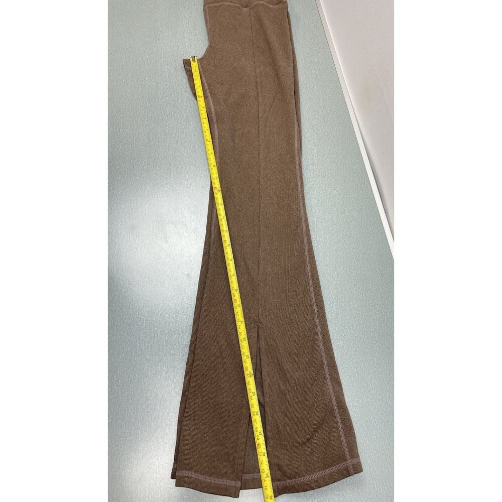 MONO B WOMEN BRUSHED RIBBED FLARE LEGGINGS RIB-FRONT SLIT SIZE M PULL ON - Picture 6 of 16